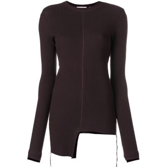 Helmut Lang Crew Neck Ribbed Gray Top Small - Picture 3 of 7